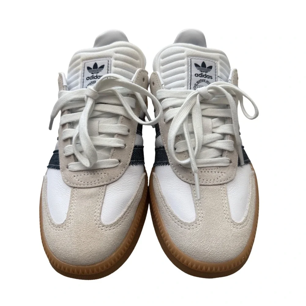 Adidas Samba XLG White Night Indigo Denim Sneakers Gum Sole Unisex M 7 / W 8.5